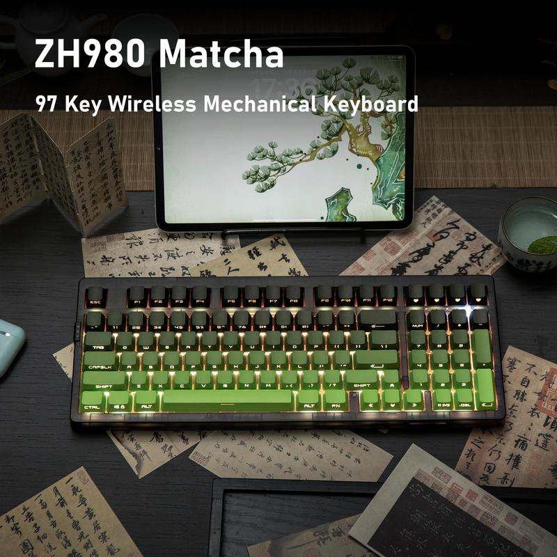 Teclado mecânico sem fio para jogos ZORNHER ZH980 verde - Kit